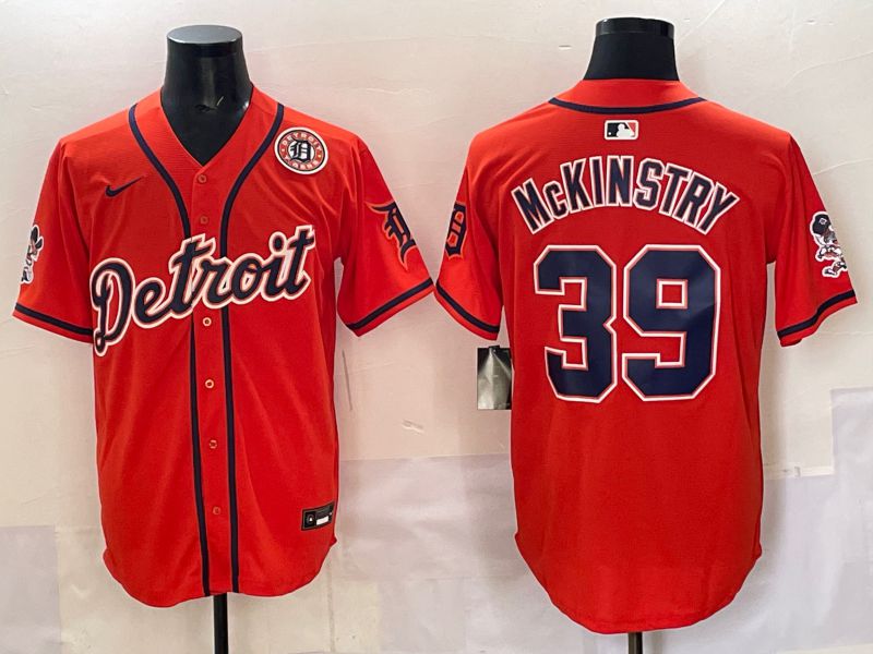 Men 2025 Detroit Tigers #39 Mckinstry Orange Nike MLB Jersey style 06
